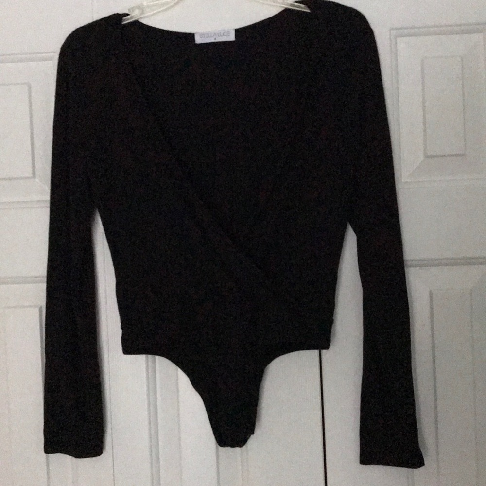 Black long sleeve bodysuit